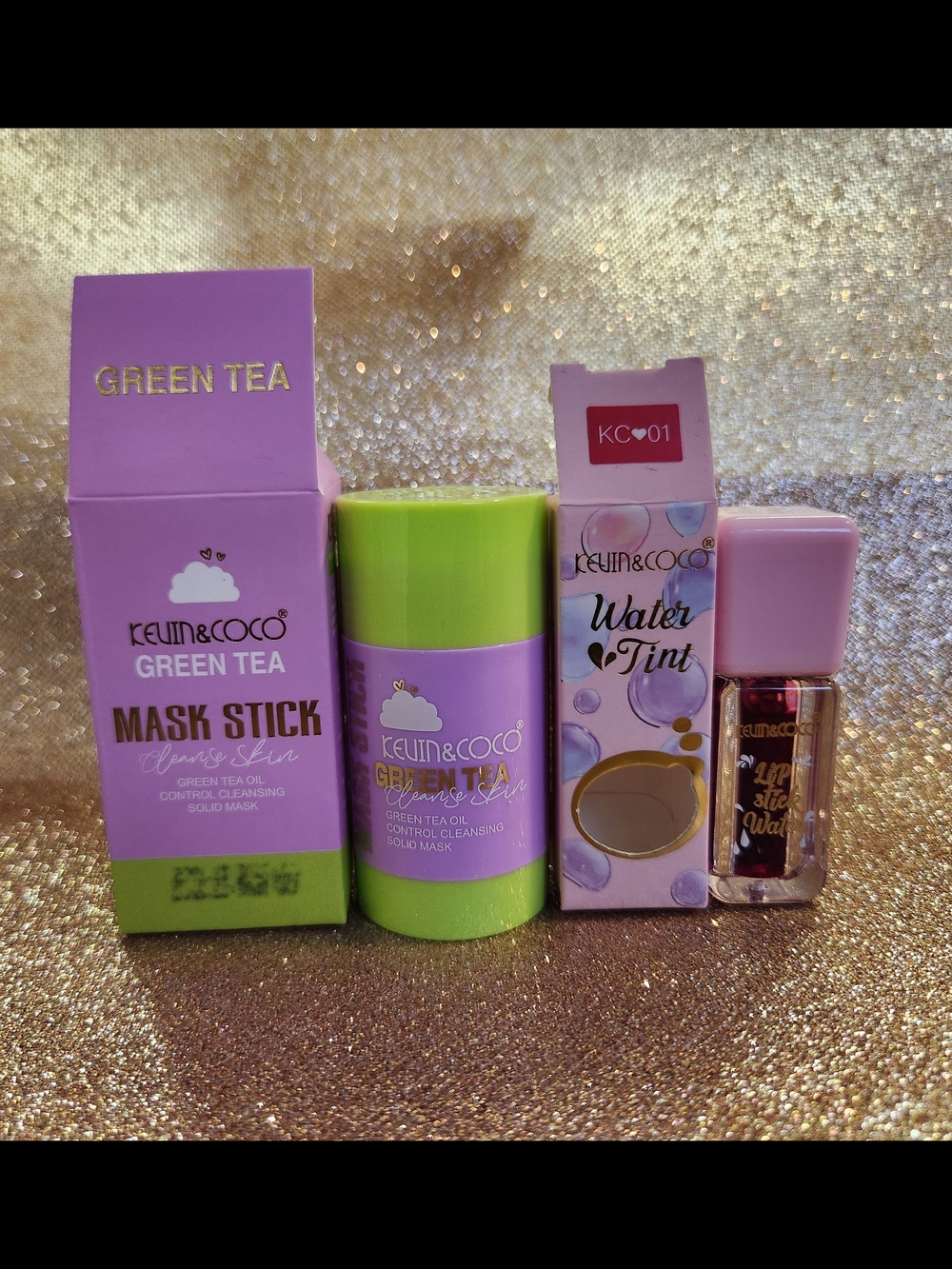 Kevin & Coco Face And Lip Bundle - Green Tea Mask Stick & Water Tint - NIB